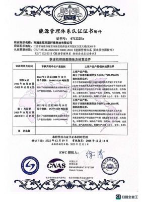 南通东屹能源管理体系证书